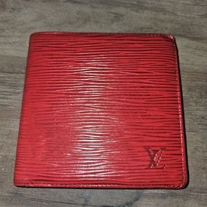 Red Louis Vuitton EPI leather wallet